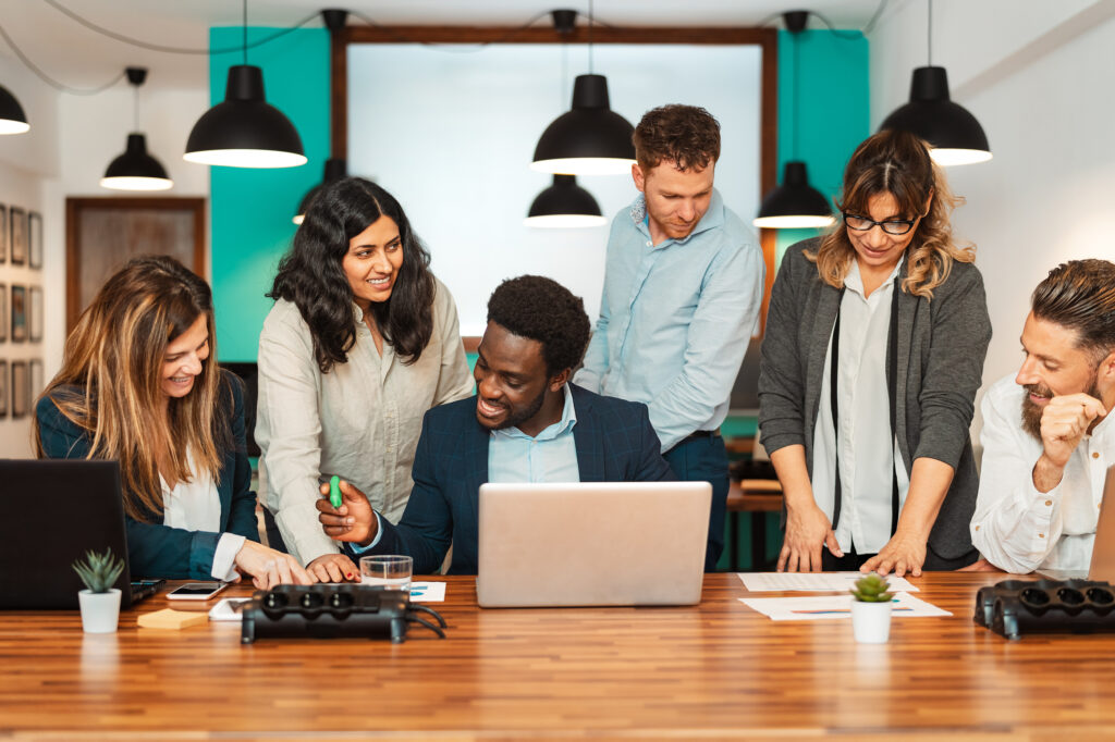 Business Team Of Diverse People Working Together Inside Modern O Business Team